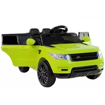 PETMEX HL1638 Zaļš elektriskais braucamais auto bērniem ar LED apgaismojumu, MP3 atskaņotāju, tālvadības pulti