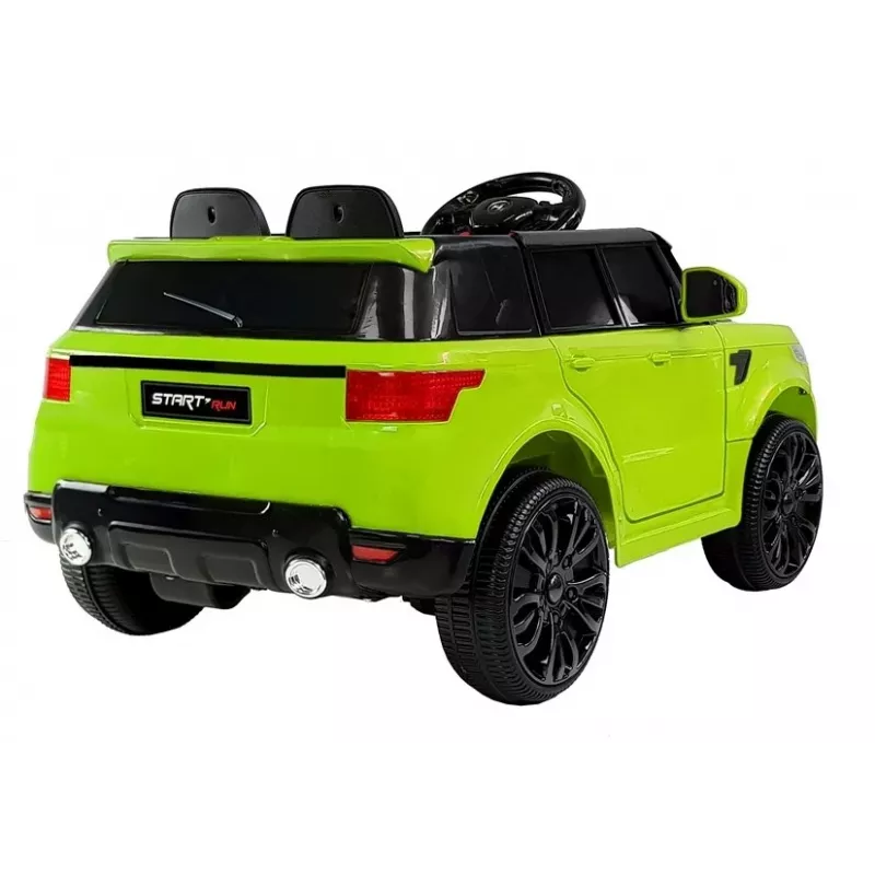 PETMEX HL1638 Zaļš elektriskais braucamais auto bērniem ar LED apgaismojumu, MP3 atskaņotāju, tālvadības pulti