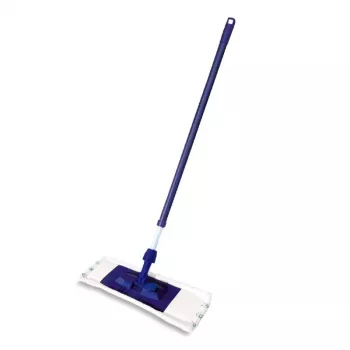 YORK Smart plakanā mopa birste 45x15 cm ar teleskopisku rokturi 74-130 cm, mikrošķiedra, pelēka/zila