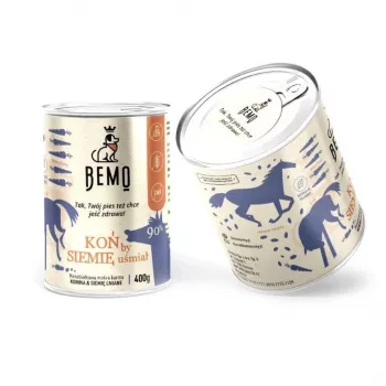 BEMO Zirga monoproteīna mitrā suņu barība – 400g konservs