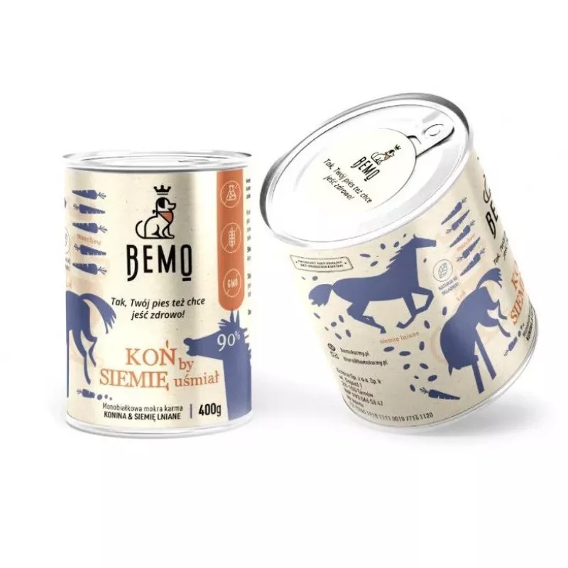 BEMO Zirga monoproteīna mitrā suņu barība – 400g konservs