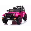 LEAN CARS BRD-7588 Rozā 12V elektriskais braucamais džips bērniem ar LED apgaismojumu, MP3, tālvadības pulti, 4x4