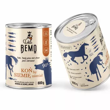 BEMO Zirga gaļa ar linsēklām Mono mitrā suņu barība - 800g