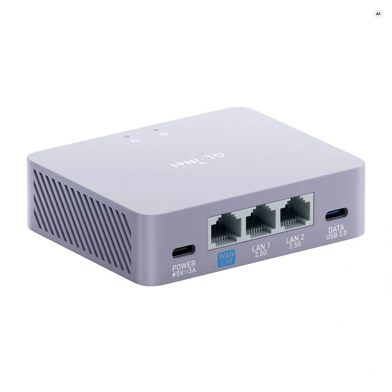 GL.iNet GL-MT5000 AX5400 Wi-Fi 6 divjoslu bezvadu maršrutētājs ar 2.5G Multi-Gigabit portiem, OpenWrt, WireGuard VPN, 1GB RAM, 8GB eMMC