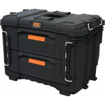 KETER DIY ROC Pro Gear 2 atvilktņu vienība XL instrumentu kaste ar 2 atvilktnēm 56.5x37.5x41.3cm