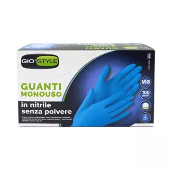 GIOSTYLE nitrila vienreizlietojamie cimdi, bez pulvera, zili, izmērs M, 100 gab.