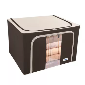 ORDINETT auduma kaste L 50x40x32 cm dažādās krāsās – salokāma uzglabāšanas kaste ar vāku un rokturiem, 64 L