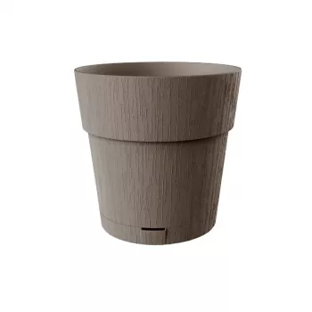 STEFANPLAST Ethica puķupods ar paplāti, 25x25 cm, brūns, 8,5 L, pārstrādāta plastmasa
