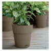 STEFANPLAST Ethica puķupods ar paplāti, 25x25 cm, brūns, 8,5 L, pārstrādāta plastmasa