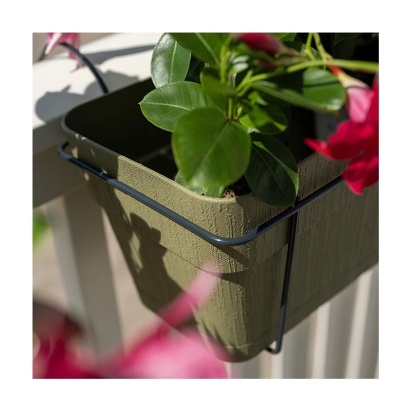 STEFANPLAST balkona komplekts ar automātisko laistīšanas sistēmu un metāla balstu 50x18x17 cm zaļš