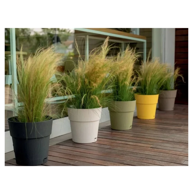 STEFANPLAST Ethica puķupods ar paplāti Ø40x39cm pelēks