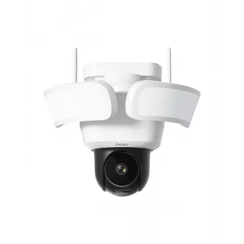AOSU Smart Security Floodlight Cam Pro 2K QHD vadu āra kamera ar 2400lm prožektoru, AI noteikšanu, IP65