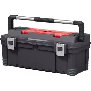 KETER DIY Hawk instrumentu kaste 26 ar organizētāju, 66 x 28.7 x 26.6 cm, melna/sarkana