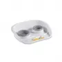 STEFANPLAST Dinner mājdzīvnieku barības bļodu komplekts, 2 bļodas (0,25 L + 0,35 L), pelēks, 46 x 35 x 11 cm