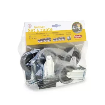 STEFANPLAST riteņu komplekts 4 gab. transporta būrim Gulliver 4-5-6-7 melns