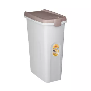 STEFANPLAST mājdzīvnieku barības uzglabāšanas konteiners ar riteņiem 40L 15kg balts/gaiši pelēks