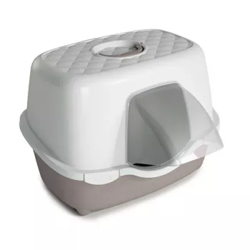STEFANPLAST Kaķu tualete Tres Chic Outdoor 56x54.5x39cm Balta/Gaiši pelēka