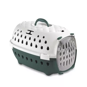 STEFANPLAST Travel Chic mājdzīvnieku pārvadāšanas būris 50x34,5x32 cm balts/zaļš