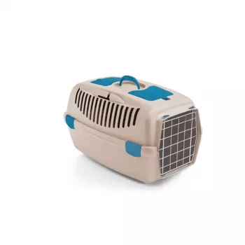 STEFANPLAST transporta būris Gulliver 2 ar metāla durvīm 55x36x35 cm balts travertīns