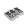 ORDINETT Top Class organizatoru komplekts 3 daļas mazs caurspīdīgs plastmasas galda atvilktņu uzglabāšanas 30,5x10x7,5cm