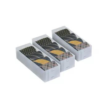 ORDINETT Top Class organizatoru komplekts 3 daļas mazs caurspīdīgs plastmasas galda atvilktņu uzglabāšanas 30,5x10x7,5cm