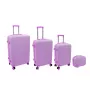 ORDINETT 4-daļu cieto koferu komplekts 98L/60L/43L/15L rozā