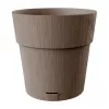 STEFANPLAST Ethica apaļš puķupods ar paplāti, brūns, 40x39 cm, 25 L