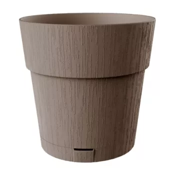 STEFANPLAST Ethica apaļš puķupods ar paplāti, brūns, 40x39 cm, 25 L