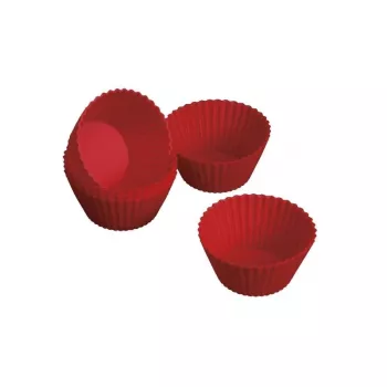 GUARDINI silikona kēksiņu formiņas 6 gab. Juliette Ø 6,5 x 3 cm sarkanas