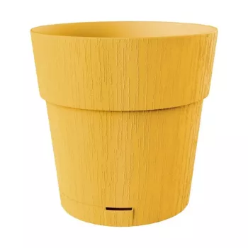 STEFANPLAST Ethica puķu pods ar paplāti Ø40x39cm sinepju dzeltenā krāsā