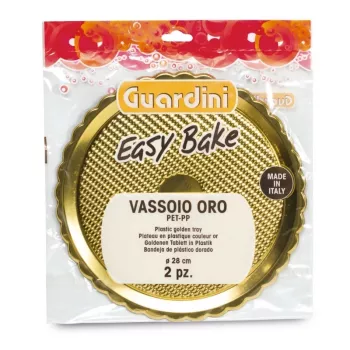GUARDINI Easy Bake zelta plastmasas paplātes, 2 gab., Ø28cm