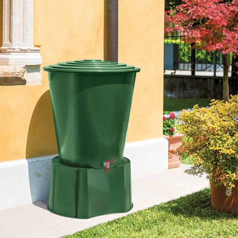STEFANPLAST Ūdens muca 210L ar vāku un krānu Ø76.5x84cm Zaļa