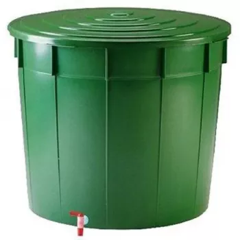 STEFANPLAST ūdens muca 500L ar vāku un krānu Ø100x85cm zaļa