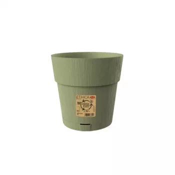 STEFANPLAST Ethica puķupods ar paplāti, 20 cm, zaļš