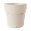 STEFANPLAST Ethica puķupods ar paplāti Ø40x39cm Balts