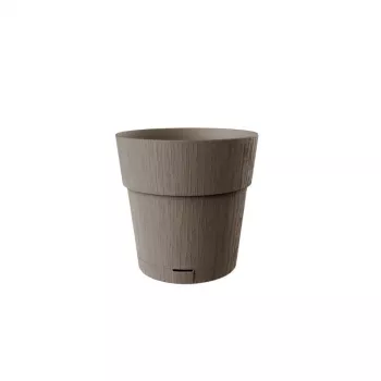 STEFANPLAST Ethica puķu pods ar paplāti Ø20x19cm Brūns