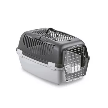 STEFANPLAST Gulliver 3 Delux Top Free mājdzīvnieku pārvadāšanas būris 61x40x38 cm tumši pelēks/gaiši pelēks