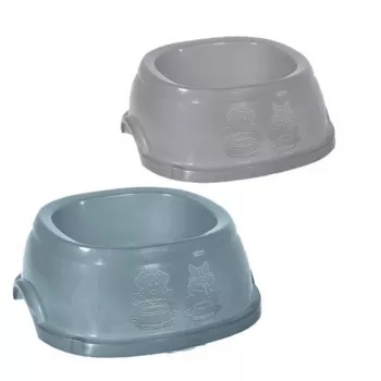 STEFANPLAST Break 4 mājdzīvnieku barības bļoda, 2L, 28x28x10 cm, neslīdoša, dažādās krāsās pelēka/zila