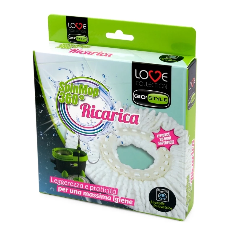 GIOSTYLE Nomaināma mikrošķiedras mopa galva Vileda Love Spin Mop 360°