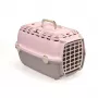 STEFANPLAST transporta būris Horizon 1 ar plastmasas durvīm 48x32x30cm rozā/pelēks