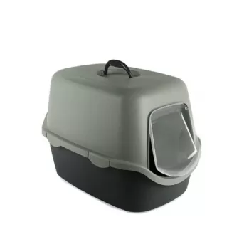 STEFANPLAST Cathy slēgta kaķu tualetes kaste 56x40x40 cm pelēka/zaļa