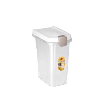 STEFANPLAST mājdzīvnieku barības uzglabāšanas konteiners 15L 6kg caurspīdīgs/balts 33x22x41cm