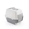 STEFANPLAST Cathy Clever & Smart kaķu tualete ar pārsegu, balta/pelēka, 58x45x48 cm