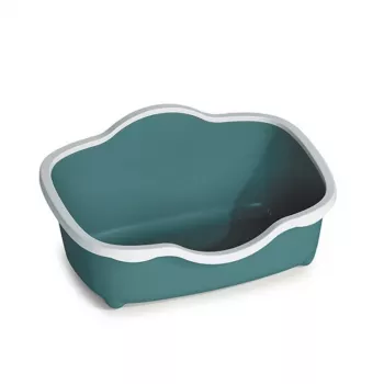 STEFANPLAST kaķu tualete Tres Chic atvērta 56x38.5x26 cm balta/zaļa