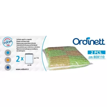 ORDINETT plastmasas segu maisi 2 gab. 80x110cm vakuuma uzglabāšanas maisi ar dubulto rāvējslēdzēja blīvējumu un universālo vārstu