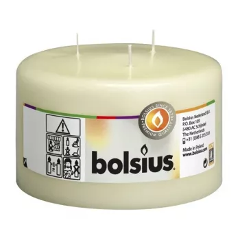 BOLSIUS Mamoth sveču cilindrs ar 3 daktiem Ø100x150mm Bēšs