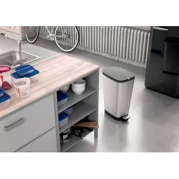 KIS pedāļa atkritumu tvertne Metallic Chic Bin L 45L Steel Grey