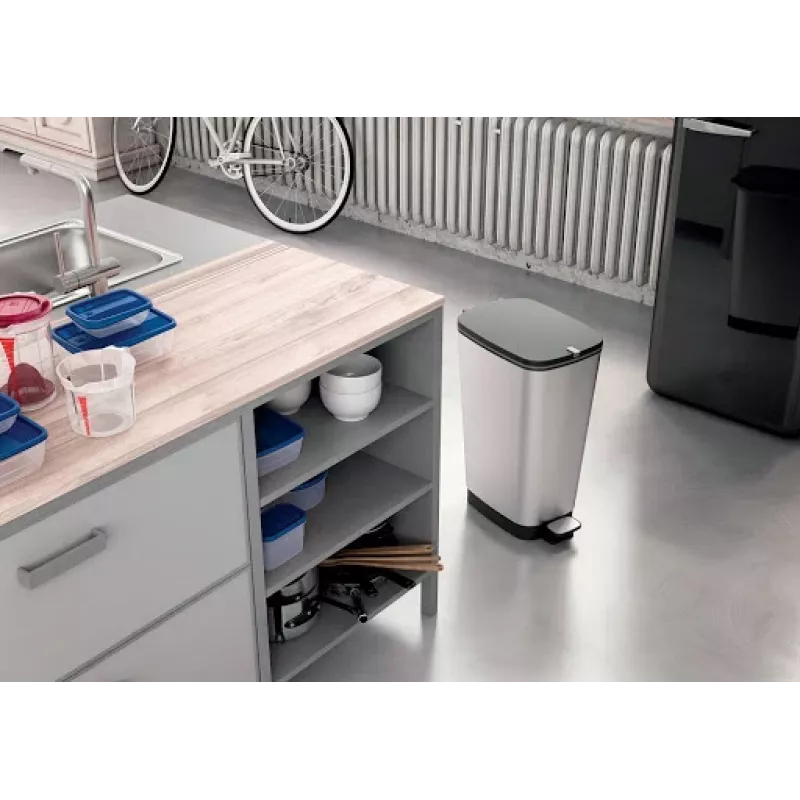 KIS pedāļa atkritumu tvertne Metallic Chic Bin L 45L Steel Grey