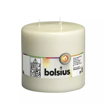 BOLSIUS Mamoth cilindrveida svece ar 3 daktiņām Ø150x150mm bēšā