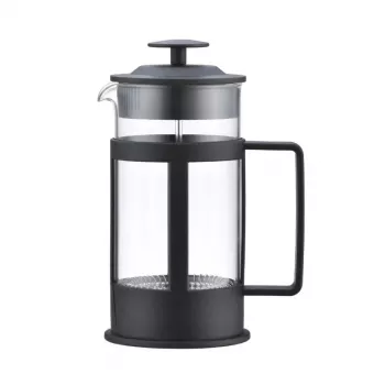 ASI COLLECTION Coffee Press GULFI M 600ml franču prese, borosilikāta stikls, melna/sudraba